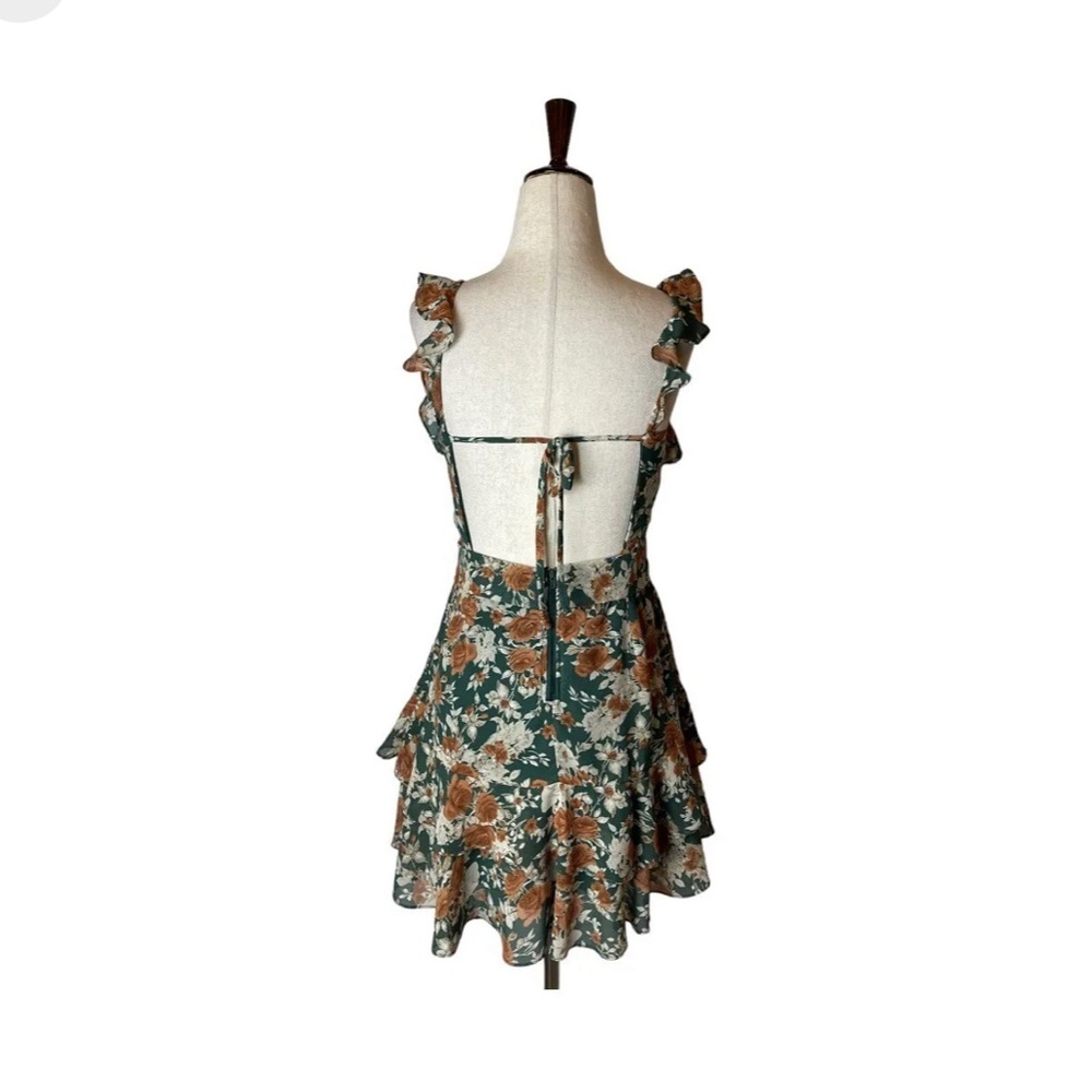 Windsor Green Floral Print Chiffon Size S